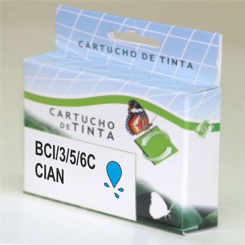 Cartucho tinta compatible canon bci3/5/6c cian