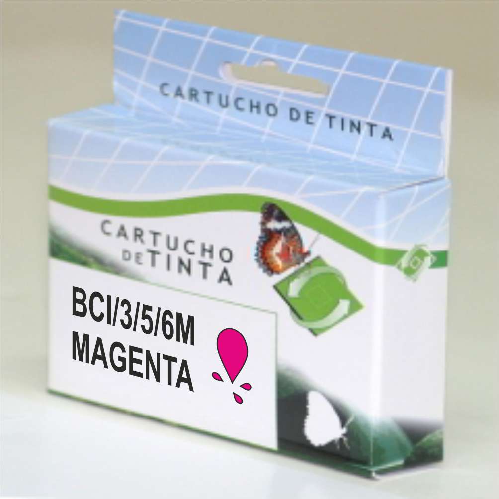 Cartucho tinta compatible canon bci3/5/6m magenta