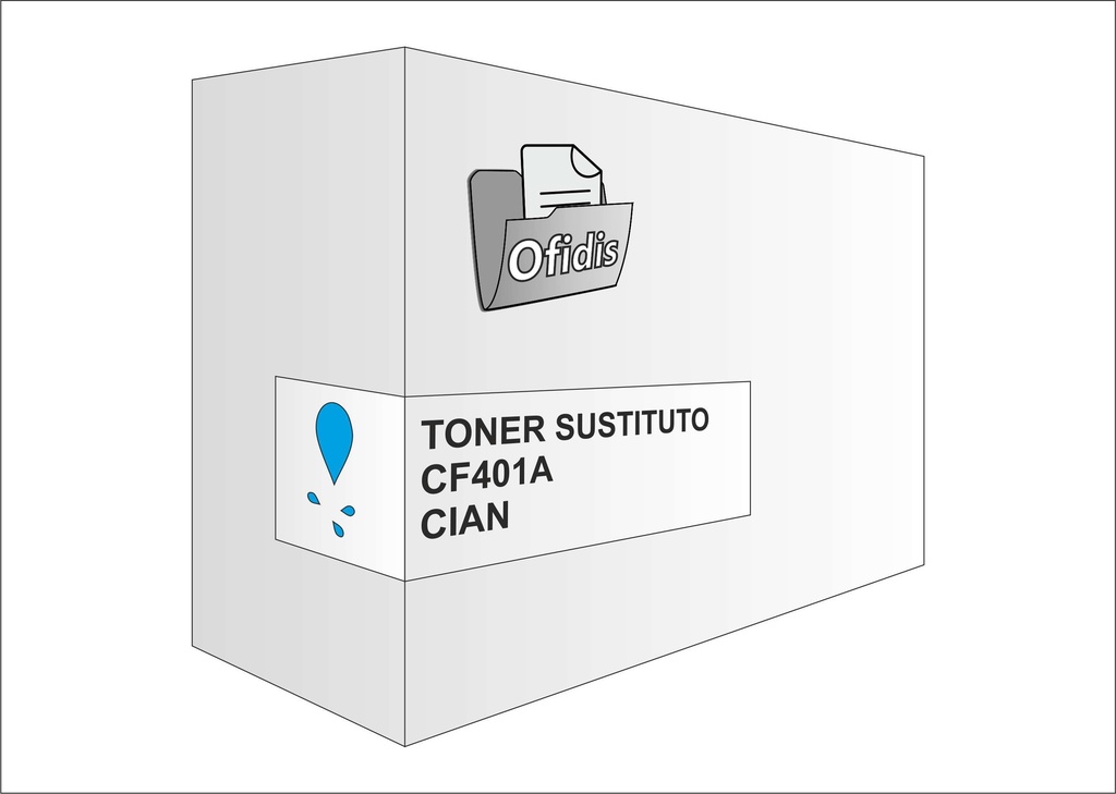 Tóner sustituto hp cf401a cian