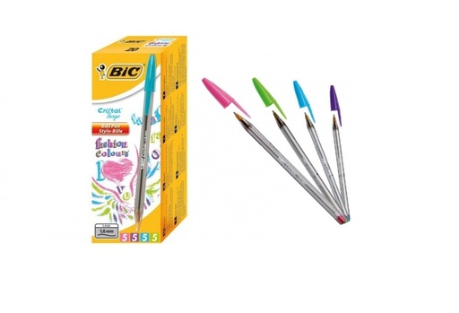 BOLÍGRAFOGRAFO BIC CRISTAL FUN 1.6mmcol. SURT C/ 20UND.