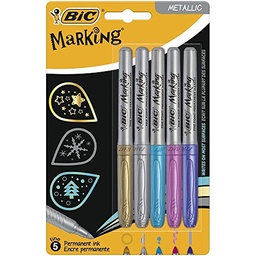 [942861] Marcador perman. Metalico Bic colores surtidos pack 5un