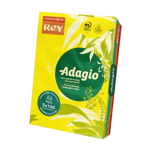 [30233] Paquete. 500h. 5 col. Surt intensos papel A4 80grs.