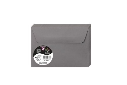 [N5636C] PAQUETE 20 SOBRES POLLEN GRIS ACERO 114x162