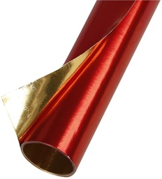 [95506C] Papel aluminio 2 caras rojo rollo 80x50cm