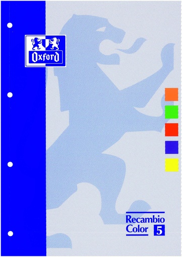 [400045041] Recambio oxford classic 5 colores A4 5x5 80h 90g