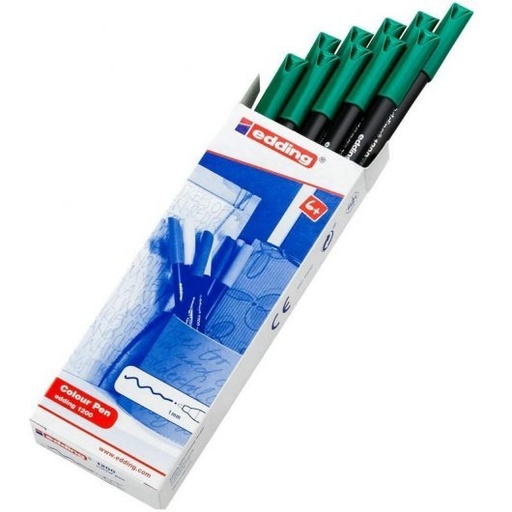 Rotulador edding 1200 verde 04- caja 10 unid.