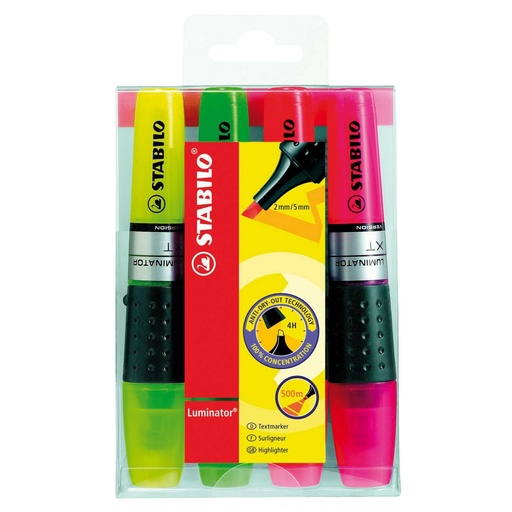 [71/4] Estuche 4 marcadores stabilo luminator