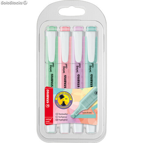 [275/4-08] Marcadores pastel stabilo swing cool 4 colores