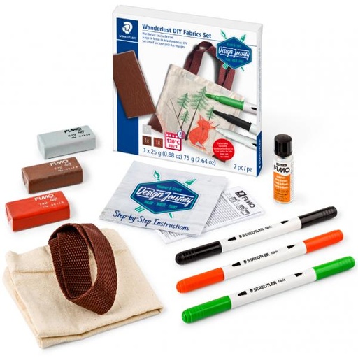 [61DJT6] Set "wanderlust diy" bolso de tela Staedtler