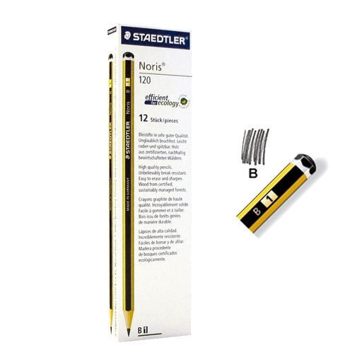 [120-1] Lápiz grafito noris Staedtler b1 negro c/12uds.