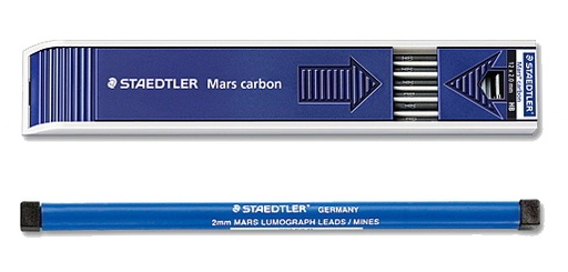[200-2B] Minas 2mm. 2b estuche 12 minas mars carbón