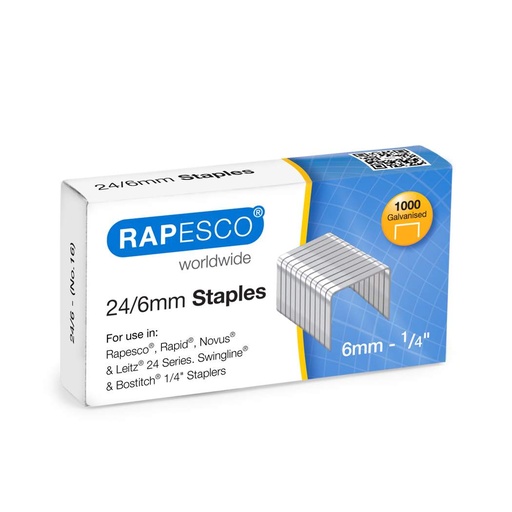[S24607Z3] Grapas Rapesco 24/6 (x1000) galvanizada