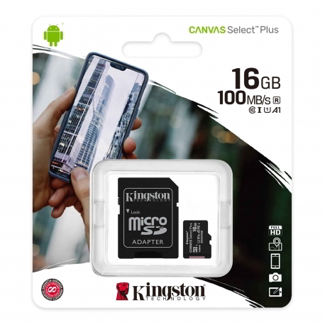 [SDCS2/16GB] Microsdhc uhs-1 16gb Kingston + adaptador tarjeta sd