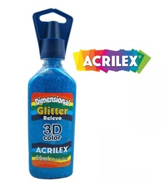 Pintura glitter Acrilex azul 204