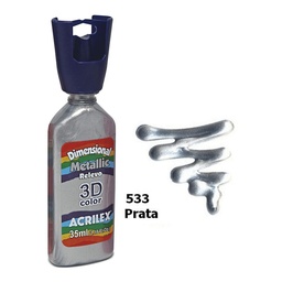 PINTURA RELEVO METALLIC  PLATA 35ml