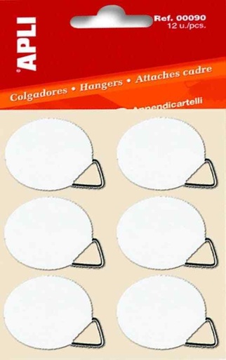 [90] Colgadores papel adhesivo bolsa 12u. Apli