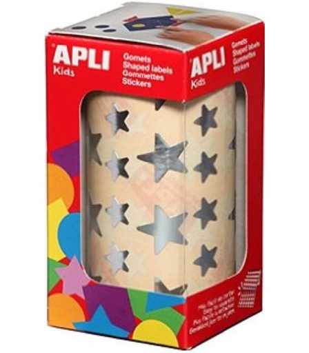 [11117] Rollo gomets 2.360ud estrella color plata-Apli