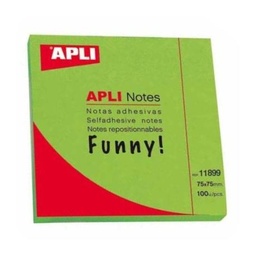 [11899] APLI NOTES 75x75 VERDE BRILLANTE 100H