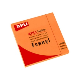 [11900] APLI NOTES 75x75 NARANJA BRILLANTE 100H