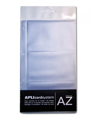 [12257] Recambio fundas tarjet. 4 anillas PVC pack de 10