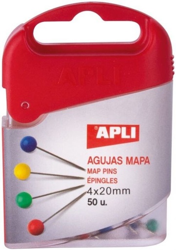 [12348] C.agujas mapa surtidas 4x20mm, 50u