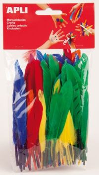 [13060] Plumas color surt. Bolsa 100 unid