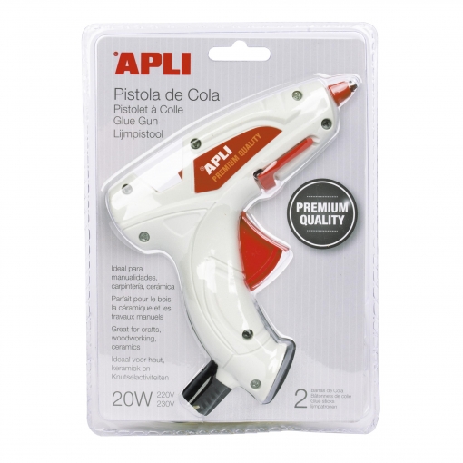[16668] Pistola de silicona 20W premium + 2 barras silicona - APLI