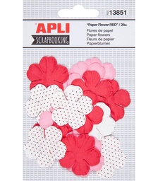 [13851] Flores papel rojas 25u. Apli