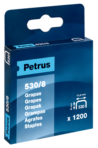 [77514] Grapas Petrus mod. 530/8 mm. Caja 1200 unid cobreada