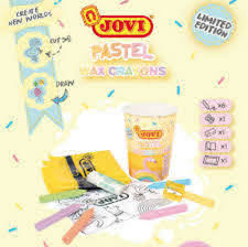[980PT] Bote wax crayons pastel + accesorios jovi