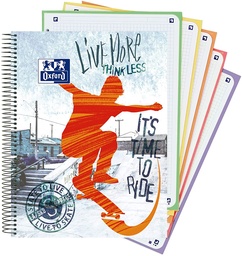 [400116821] Cuaderno 5 col. Diseño skate A4+ 120h 90g 5x5 oxfo