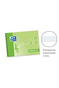 [400118515] LIBRETA MUSICA ESPIRAL OXFORD 20H 90G 4º APAISADO