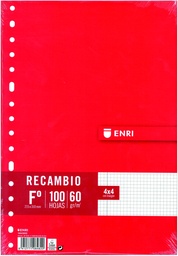 [100430055] Recambio folio 4x4 c/m 60g 100h 16t enri