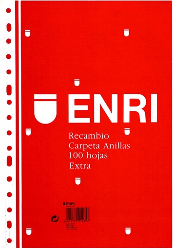 [121435] Recambio folio liso 100h 60gr enri