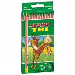 [AL000128] Lápices colores alpino tri Caja 12und.