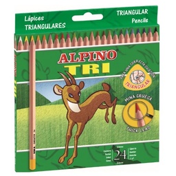 [AL000129] Lápices de colores alpino tri 24 unds