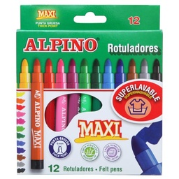 [AR000006] Estuche 12 rotuladores Alpino Maxi