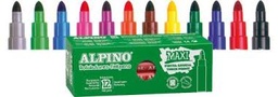 [AR000028] Rotuladores alpino maxi negro Caja 12 un. (Unicolor)