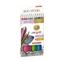 [AL000246] lápices color experience alpino pastel+metalix Caja 12und.
