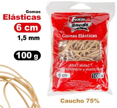 [00045140] Bolsa 100g gomas elásticas 1.5mmx6cm Fixo