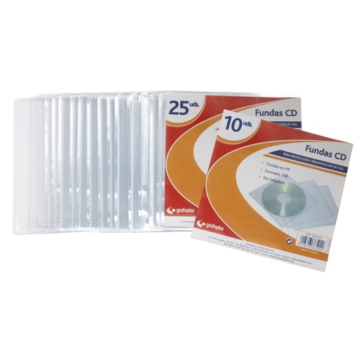 [13 65 00 00] Bolsa 10 fundas cd sin taladros