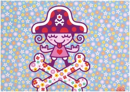 [09251950] Vade PVC pirata flores ec18 katuki heart