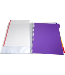 [39835100] Carpeta 50f maxiplas PP+separadores multic.transparentea