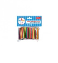 [18107] Palitos de madera de colores 500 unidades