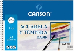 BLOC DE DIBUJO CANSON A4+ 370gr+PINCELES REGALO