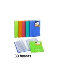 Carpeta 30 fundas tapa flexible A4-azul Carchivo