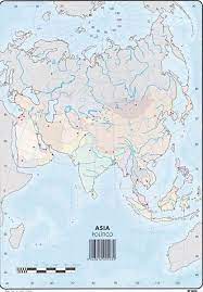 Mapa asia politico mudo color