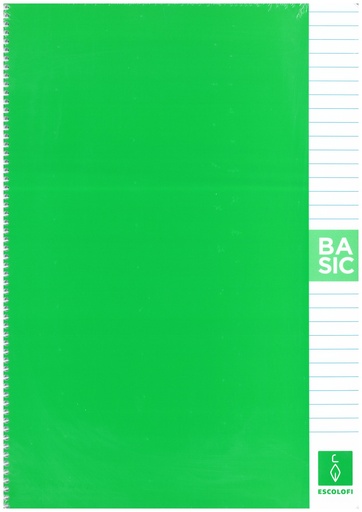 [800400222] Cuaderno espiral verde claro A4 basic 80h 80g 1 línea