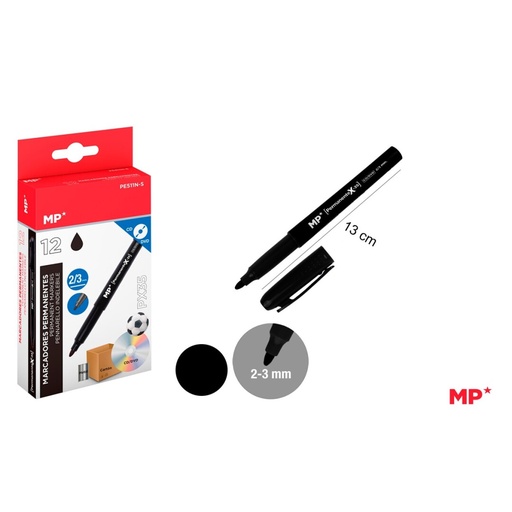 [PE511N-S] Rotulador permanente negro MP punta 2/3mm