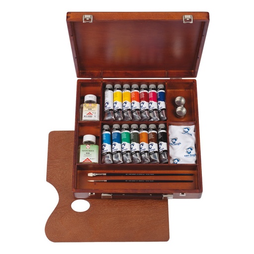 Caja madera oleo van gogh inspiration 14 tubos 40